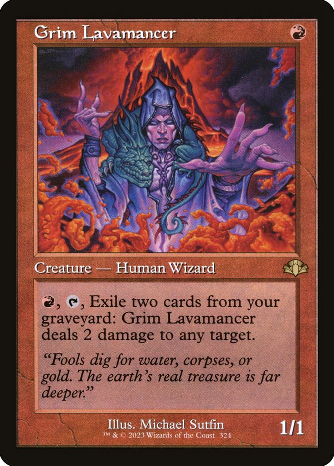 Grim Lavamancer (Retro Frame)